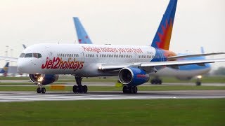 Awesome Sound Jet2 Holidays Boeing 757200 GLSAJ Takeoff from Manchester Airport MAN [upl. by Beutner]