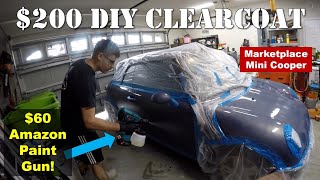 Cordless HVLP paint sprayer clear coat on Marketplace Mini Cooper autorepair autobodypaint [upl. by Lotty153]