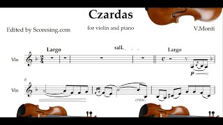 Czardas V Monti Violin and Piano Sheet music [upl. by Maryl]