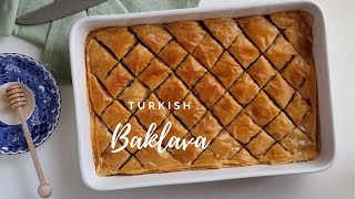 Baklava  Turkish Walnut Baklava Recipe using Phyllo Pastry [upl. by Lrig]