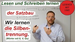 Deutsch – Lesen und Schreiben lernen – Teil 19 – die Silbentrennung mit den Buchstaben ß V Qu [upl. by Nimad146]