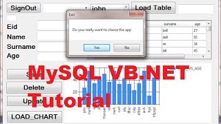 MySQL VBNET Tutorial 17  Message Box Asking if The User Wants To Exit [upl. by Llebiram]