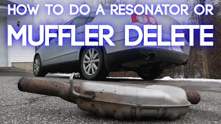 How To Remove a Muffler From Your Car  Resonator Or Muffler Delete The Easy Way [upl. by Gagliano]