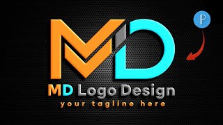 How to make MD logo design in pixellab  pixellab logo design  3d logo design on pixellab  md logo [upl. by Kcirddot]