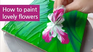 517 Lovely flowers  with sealing wrap  Fluid Acrylic Pouring for beginners  Designer Gemma77 [upl. by Eulalie25]