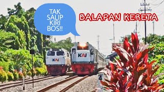 SALIP KIRI BOS PENYUSULAN KERETA API YANG LANGKA DI STASIUN MANGLI DAOP 9 JEMBER [upl. by Aleahc743]