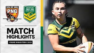 NRLW 2023  PNG PM’s XIII v AUS PM’s XIII  Match Highlights [upl. by Callas]