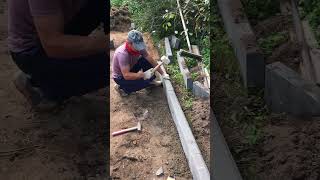 Installation of sidewalk curbs🔨construction builder tiles curb concrete shorts [upl. by Eignat197]