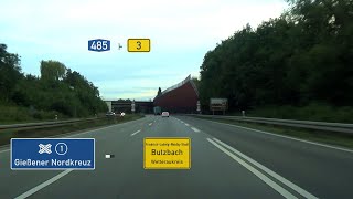 🇩🇪 A485  B3 Gießener Nordkreuz  Butzbach 3x [upl. by Naras]