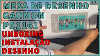 GAOMON PD1161  UNBOXING INSTALAÇÃO DESENHO E IMPRESSÕES [upl. by Clere]