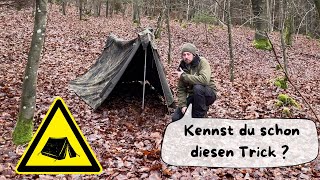 Dackelgarage Aufbau  Zeltbahn  Bundeswehr  bushcraftbayern [upl. by Eidnyl]