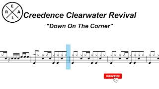 Down On The Corner  Creedence Clearwater Revival Drumscore [upl. by Raveaux]