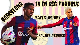 Barcelonas woes mount with Ansu Fati injury and Araujo absence [upl. by Narbig]