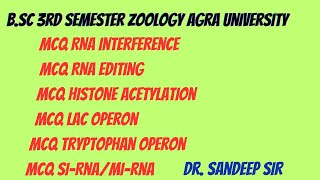 MCQ Regulation of gene expression in prokaryotes and EukaryotesBsc 3rd semester zoology [upl. by Caz]