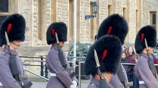 Can the Guards see through their big bearskins  Tower of London [upl. by Ajiram]