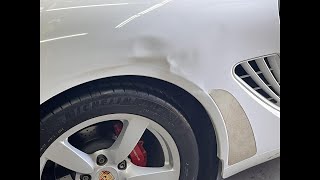 Porsche hits a trash can Can PDR fix it without bondo [upl. by Vaden]