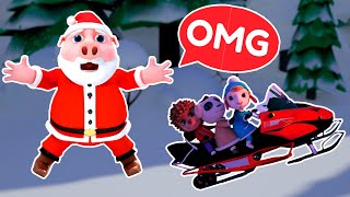 Christmas Adventure🎅⛄️🎄We Ride a Snowmobile and Sleigh🎅⛄️🎄Snowy Forest and Snowmen [upl. by Pulchia]