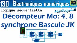 130 Décompteur synchrone Modulo 4 et 8 synchrone Bascule JK [upl. by Ikiv157]