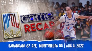 MPBL FULL GAME RECAP  SARANGANI VS MUNTINLUPA  AUGUST 5 2022 [upl. by Yuzik544]