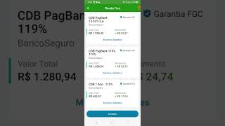 MEUS INVESTIMENTOS DO PAGBANK rendafixa shortsviral dividendos [upl. by Warfeld]