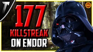 Star Wars Battlefront 2 Darth Vader 177 Killstreak Endor [upl. by Nolyd453]