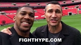 ANTHONY JOSHUA REUNITES WITH WLADIMIR KLITSCHKO ON 1YEAR ANNIVERSARY OF EPIC CLASH [upl. by Mullen139]