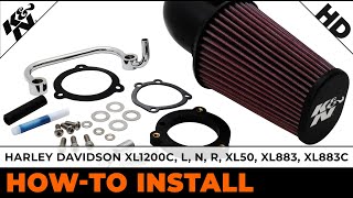 Harley Davidson XL1200C L N R XL50 XL883 XL883C 631126 Air Intake Installation [upl. by Casi]