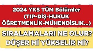 2024 YKS BÖLÜM SIRALAMALARI NE OLUR Düşer mi Yükselir mi [upl. by Lobel]