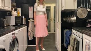 Sarah Wearing New Pink Pleated Skirt [upl. by Venita]