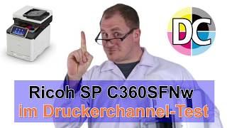 Im DruckerchannelTest Ricoh SP C360SFNw mit genialer IDCopyFunktion [upl. by Yatnohs]