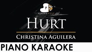 Christina Aguilera  Hurt  Piano Karaoke Instrumental Cover with Lyrics [upl. by Leirrad]