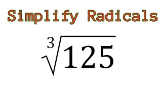 How to simplify radicals [upl. by Menendez]