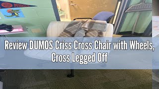 Review DUMOS Criss Cross Chair with Wheels Cross Legged Office Chair Armless Wide Desk Chair with D [upl. by Yecaj]