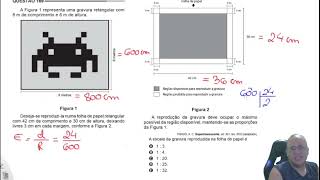 ENEM 20141 Matemática A Figura 1 representa uma gravura retangular com8 m de comprimento e 6 m de a [upl. by Frentz]