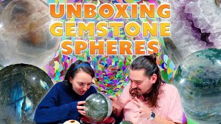 Unboxing Gem Spheres amp Eggs Selenite Citrine amp More [upl. by Ojeibbob]