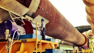 In Situ Rotary Kiln Roller Machining at 46 rpm [upl. by Htebazie490]