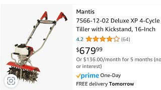 Review Of Mantis Xp Deluxe 4 Cycle Tiller Model 75661202 With Kickstand 16 Inch Home Dpt Rental [upl. by Alexandra14]