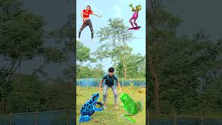 October 22 2024Red yellow green amp blue frog dancing funny😜😝🤣 vfx magic video [upl. by Zednanref390]