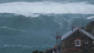 WHOA Colossal waves crash onto Cape Cornwall Coast [upl. by Aryl310]