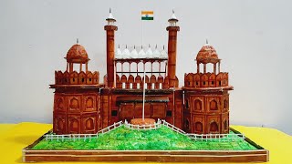 Red Fort model for School Project  How to make Red Fort with Cardboard  Lal Kila model making [upl. by Nagard]