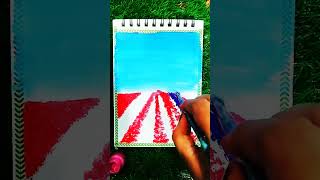 Beautiful flower garden drawing scenery trending art beginners [upl. by Holihs]