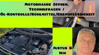 Motorhaube öffnen Technikfragen  ÖlKontrolleKühlmittelBremsflüssigkeit [upl. by Nic]