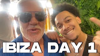 HOMIES IN IBIZA DAY 1 OCEAN BEACH w WAYNE LINEKAR  Darnell Vlogs [upl. by Enytsirk]