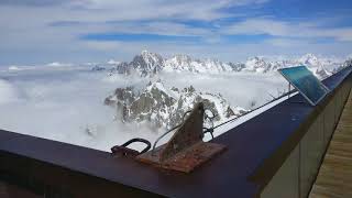 Aiguille du Midi Panoramic Viewing Platform Cloudy Day [upl. by Brubaker]