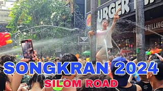 2024 Songkran Festival Silom Road  Best Songkran Place in Bangkok [upl. by Isnam]