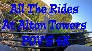 All The Rides At Alton Towers POVs 4K [upl. by Amesari982]