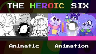 The Heroic Six Intro Animatic vs Animation [upl. by Terrill]