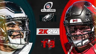 NFL 2k24  Philadelphia Eagles at Tampa Bay Bucs  PCSX2  Wild Card  CPU v CPU Sim  Playoffs [upl. by Alym760]