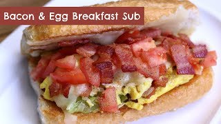 Bacon and Egg Breakfast Sub  The BEST Scrambled Eggs Sandwich Recipe  Amy Learns to Cook [upl. by Saffren715]