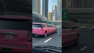 Pink limousine in dubai 🚗🩷✨ shorts travel limousine dubai roads [upl. by Horn]